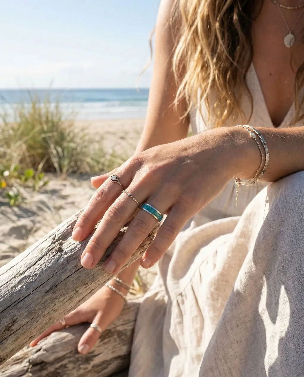 Sleeping Beauty Turquoise Inlay Ring Sterling Silver, Turquoise Band Ring 5mm, Stacking Ring Size 7, Unisex Turquoise Ring