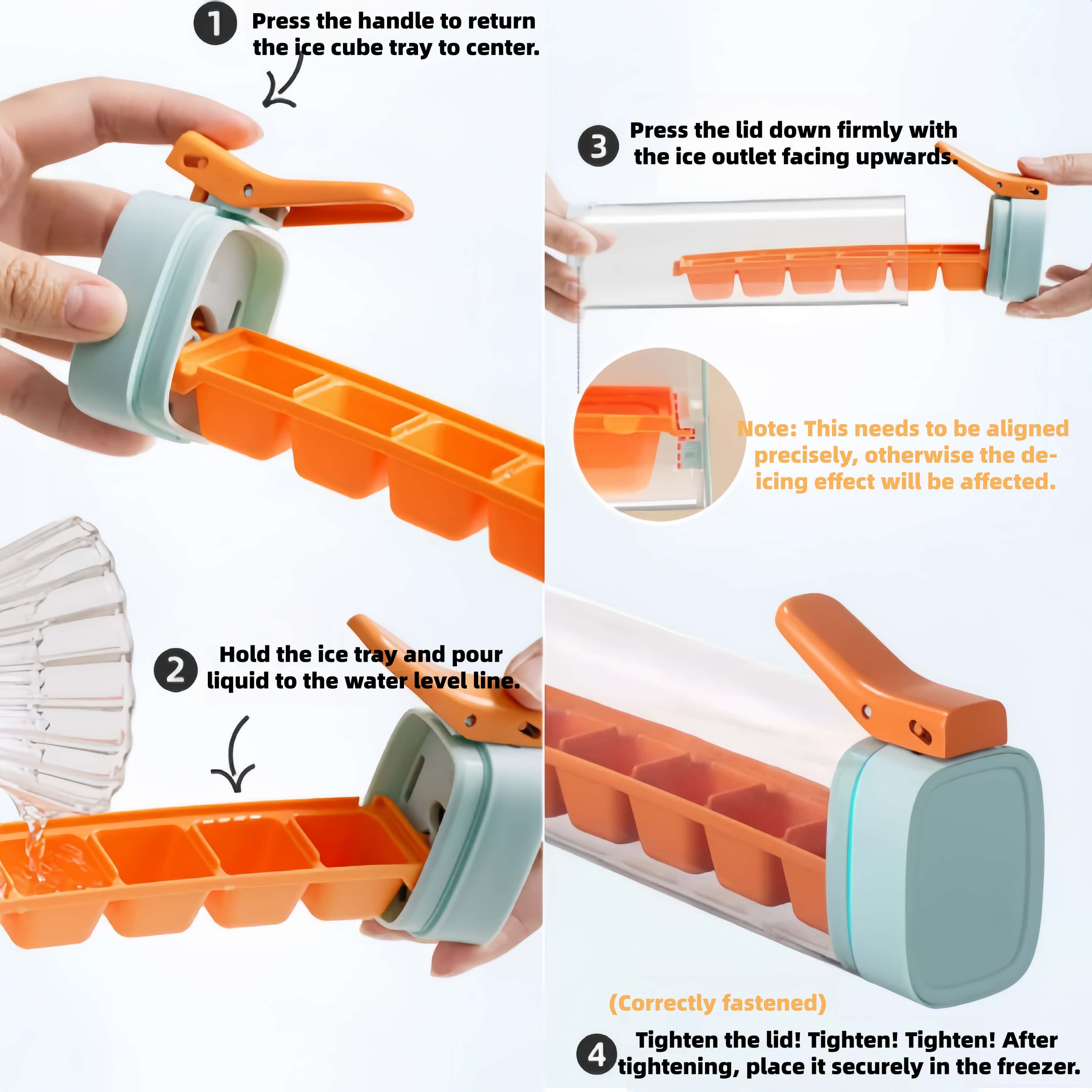 Ice Cube Mold, 6 Grids Per Tray, One-Click Ice Release Ice Box, Ideal for Cocktails, Whiskey & Summer Drinks-MM