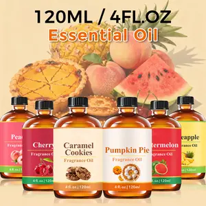 Natural Scent Essential Oils Pineapple, Watermelon, Peach, Cherry Scented Oils For Humidifiers, Diffusers, Candles, Flavored Air, Soap Making 4Oz