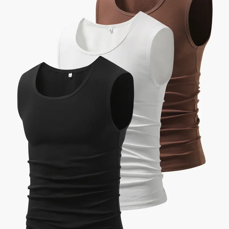 Men’s summer pure cotton sleeveless sports tank top, high stretch, moisture-wicking and breathable, wrinkle-resistant and comfortable