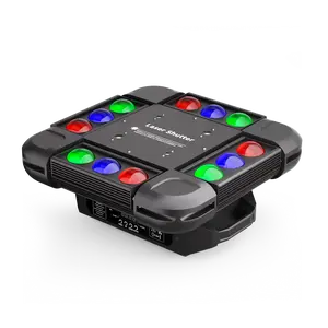 UKING LED 12-Beam Storm Laser Moving Head Light | RGB Multi-Effect Rotating Stage Lamp | 4-in-1 Laser Beam  Strobe for Bars KTV Home Parties Birthdays Halloween  Christmas Decorations