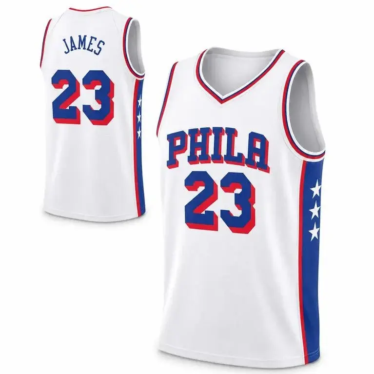 Unisex #23 James Philadelphia Team Icon Edition Royal Basketball Swingman Jersey, Professional Men's Sports & Outdoor Clothing