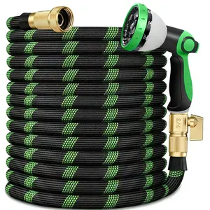 100ft/75ft/50ft/25ft/15ft Garden Hose With 10-Function High-Pressure Spray Nozzle,Lightweight,Non-Expandable Water Hose For Yard,Lawn,Car Wash & Outdoor Use,Water Hose
