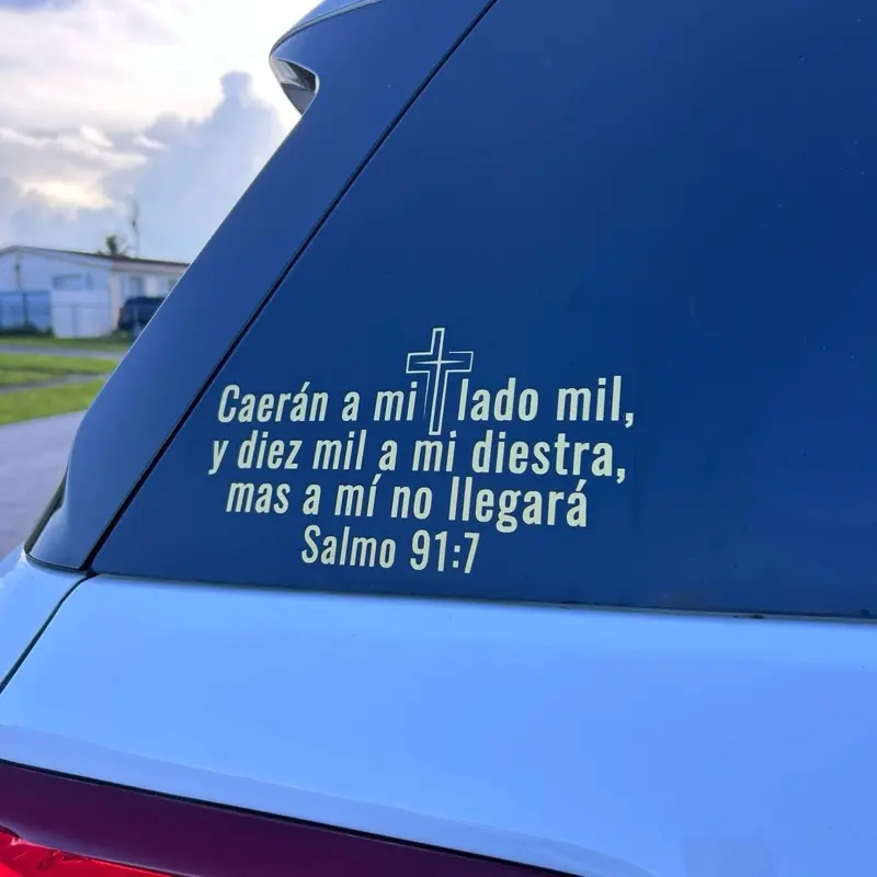 Christian Waterproof Adhesive Stickers, Salmo 91:7 Faith Vinyl Decal for DIY Scrapbooking & Stamping