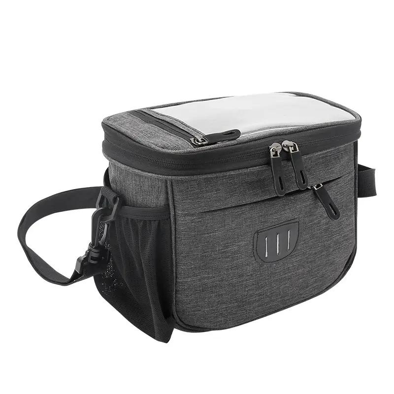 Waterproof Lightweight Bike Handlebar Bag - TPU Material Nylon Bicycle Bag with Velcro, Touch Screen Phone Holder for Most Phones, 2-in-1 Design with Adjustable Shoulder Strap for Daily Commutes, Water Resistant, Withstand All Weather Conditions