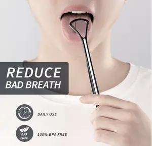 Plastic Dental Tongue Scraper Cleaner Brush Black 2 Pack Oral Daily