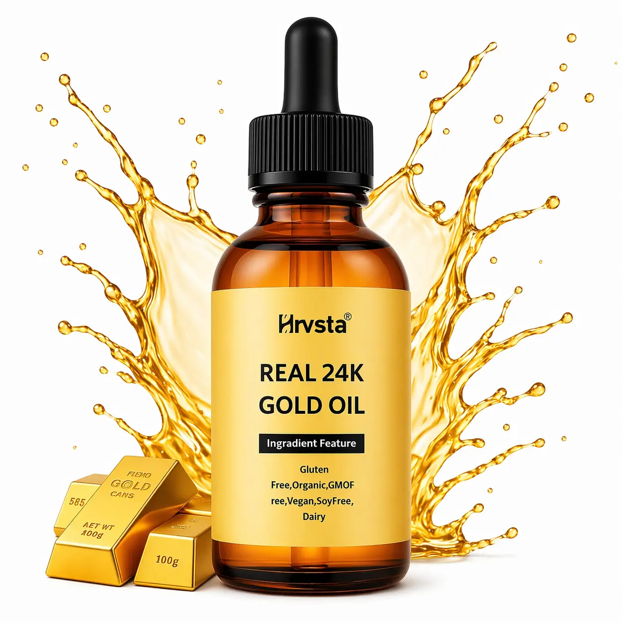 Monoatomic Gold Liquid Oil - 4 oz, Non-Chemically Extracted with Platinum & Rhodium Minerals, Supports Pineal Gland Decalcification & DNA Repair