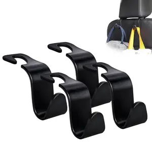 Car Seat Headrest Hook Set 4-Piece, Universal Handbag Wallet Coat Holder, Car Seat Organizer, S-Shape Storage Rack for Cars
