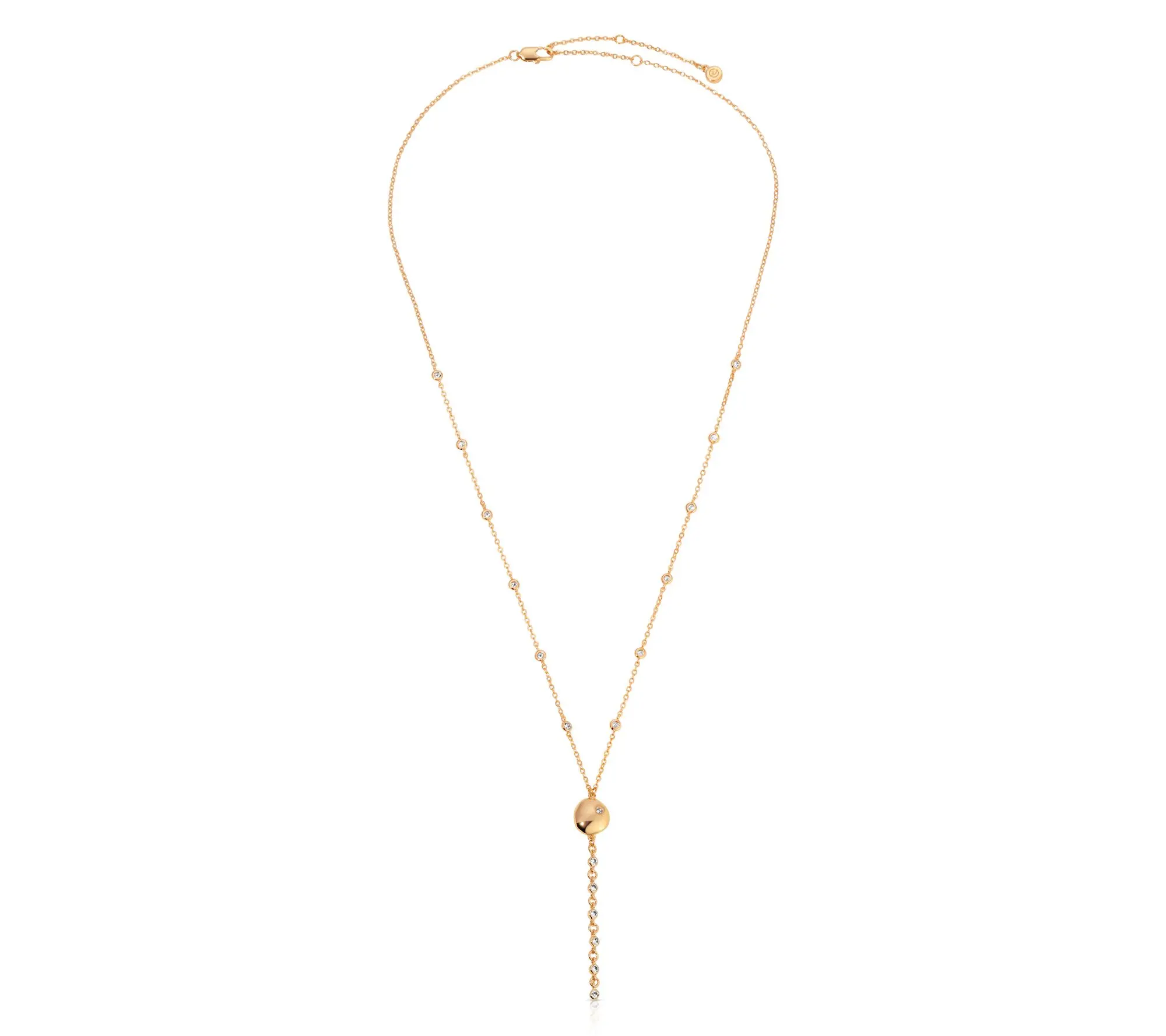 Ettika Polished Pebble Chain Lariat Necklace