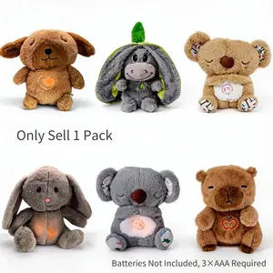 Breathing Bear & Little Otter Plush Toy – Singing & Glowing Soothing Doll for Babies