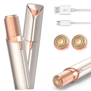 Facial Hair Removal for Women, Electric Painless Facial Hair Remover for Face, Lip, Chin with USB Rechargeable , LED Light,2 x Replacement Heads