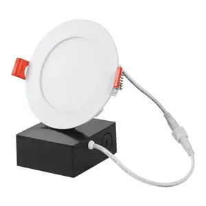 VEVOR 10W LED Recessed Ceiling Light, 4 Pack Ultra Thin 900LM Canless Ceiling Wafer Light, Dimmable Canless Wafer Downlight, Pot Lights, Energy Efficient Recessed Lighting for Home, café, Office, FCC