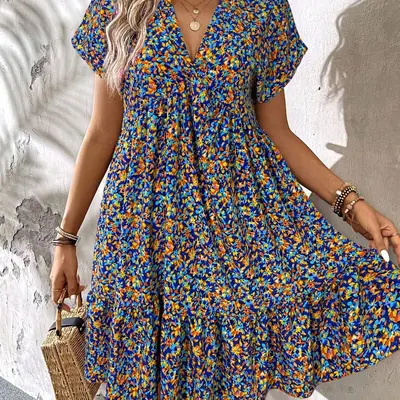 Cute Boho Above The Knee Dress Curvy Size 14 16