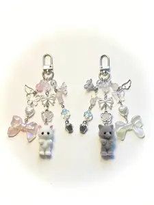 Calico Critters Persian Cat Twins Keychains, Adorable Collectible Animal Charms, Perfect Gift for Pet Lovers &