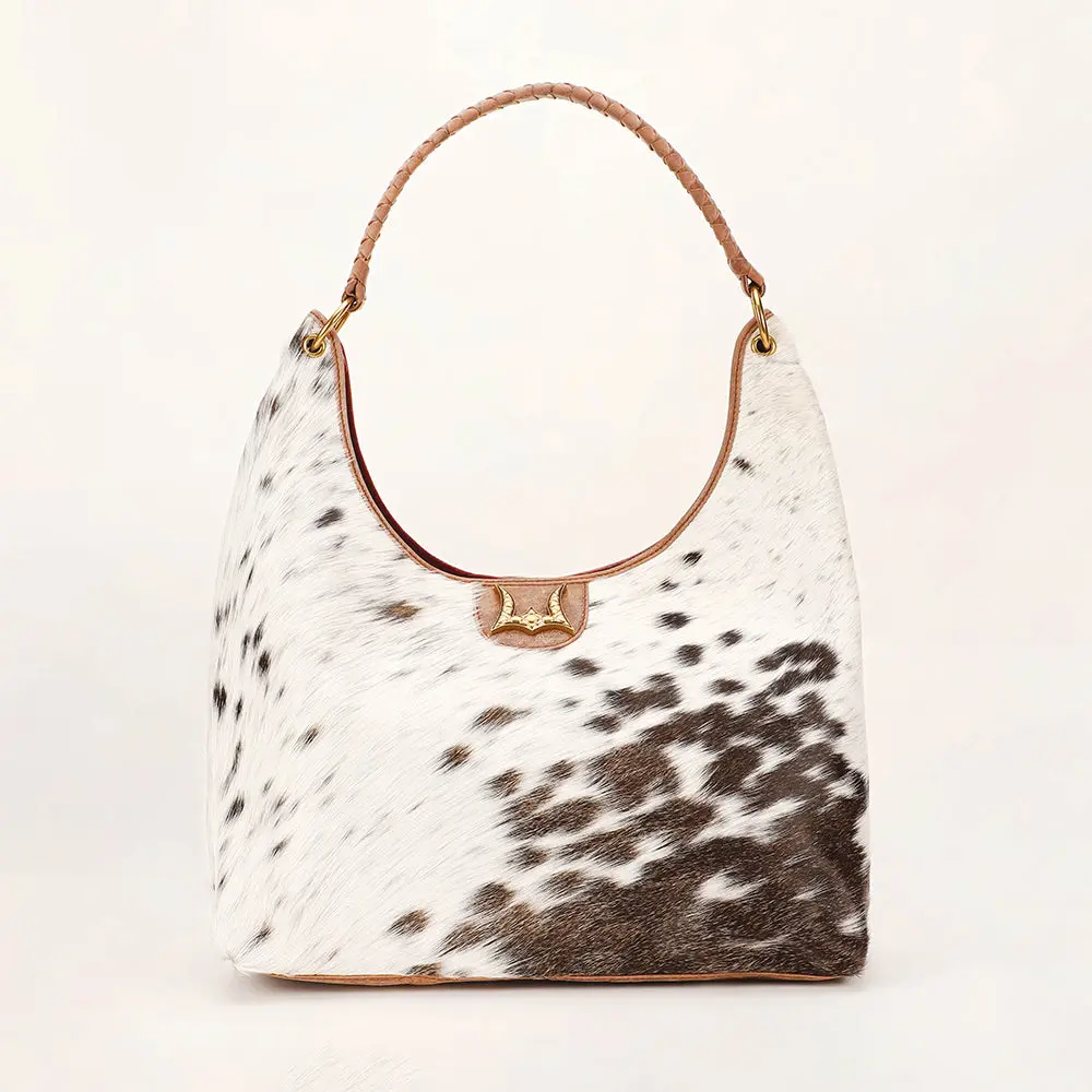 Women's Genuine Cowhide Leather Western Satchel - High-Capacity Tote Bag with Concealed Carry, Rustic Fashionable Shoulder Purse (Western Purses for Women), Casual Crossbody Bag, Textured, Hair-On, Western Purse, In Cowhide And Calfskin