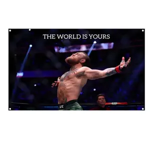 The World Is Yours Conor McGregor Motivational Flag tapestry Banners Decor durable room decoration bar university dormitory bedroom wall art