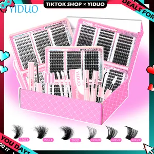 YIDUO 1560pcs  Eyelashes Clusters Extension Kit – 9 Styles (30D/40D/50D/60D/80D/100D/150D/200D/300D), Mixed Fluffy Individual Lashes with Lash Book, Multi-Volume & High Cost-Effectiveness, Includes Bond & Seal,for Beginners & Professionals DealsforYouDays