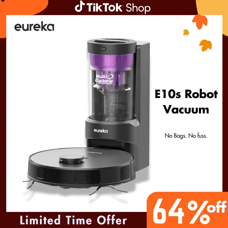 Eureka E10s Robot Vacuum with Bagless Self-emptying Station 4000Pa Suction Power LiDAR Navigation 45-Day Capacity 2-in-1 Mop Combo Extreme Runtime Hom