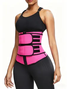 New Sweat Waist Belt for Women, Zipper Tummy Control Belt, Chloroprene Rubber Shapewear, Sports Dual Waist Belt, Slimming Waist Trainer, Fitness Waist Trainer