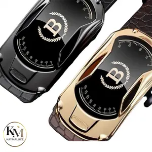 Kaymaluxe 2 Pack Men’s Brown and Black  Ratchet Belt – Adjustable Automatic Buckle Fit 27”–46”