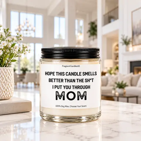 Mom gifts, Funny Gifts for Mom, Birthday Gift for Mother from Daughter or Son, Sarcastic Mom Candle, Mother's Day Gift, Christmas Holiday Present, Funny Apology Gift for Mama, Mother in Law, Candle gifts, Gag Gift, White Elephant, Scented Soy Candle