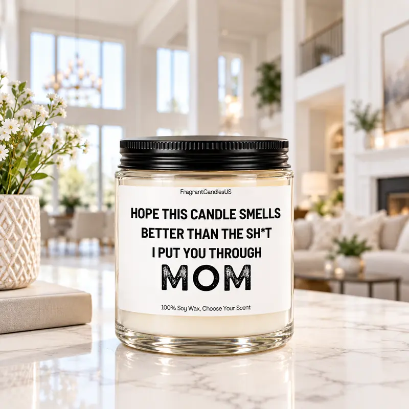 Mom gifts, Funny Gifts for Mom, Birthday Gift for Mother from Daughter or Son, Sarcastic Mom Candle, Mother's Day Gift, Christmas Holiday Present, Funny Apology Gift for Mama, Mother in Law, Candle gifts, Gag Gift, White Elephant, Scented Soy Candle