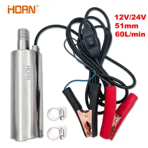 304 Stainless Steel High Power Submersible Pump 12V/24v, Cigarette Lighter Battery Clip Compatible Models, Corrosion Resistant Eco-Friendly Material, Sump Pump, High Capacity Pump
