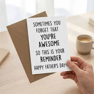 Emotional Reminder Cards for Dad Husband Boyfriend - Funny Fathers Day Card Gifts - Decorations for Dad from Daughter Son - Happy Father's Day Cards Gifts for Husband from Wife - Greeting Card