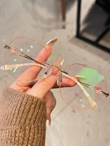 Women's Elegant Glittering Eyeglasses, Trendy Eyeglasses for Everyday Use, Fashion Accessories for Outdoor Activities for Women & Girls