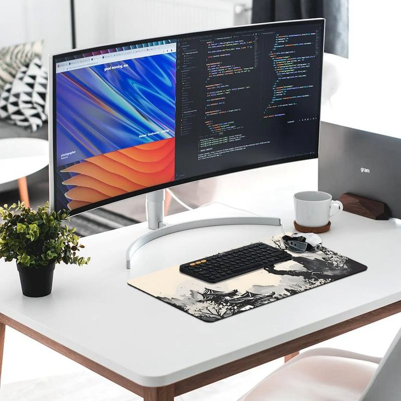 Extra Large Gaming Mouse Pad with Japanese Ink Landscape Design for Enhanced Precision and Comfort in Stylish Gaming Setup