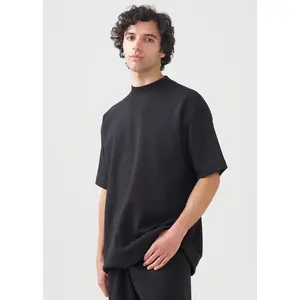 10 OZ Mock-Neck Oversized Interlock T-Shirt 10 OZ Mock-Neck Oversized Interlock T-Shirt