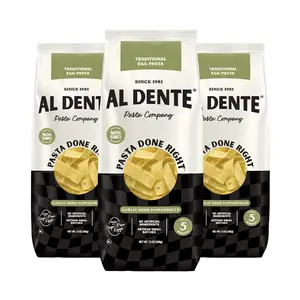 Al Dente Traditional Garlic Herb Pappardelle, Cage-Free Eggs, Non-GMO, Artisanal, Homemade Taste & Texture (Pack of 3)