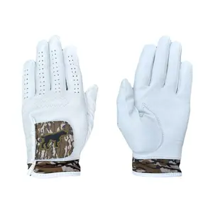 Dog Hunting Bottomland Camo Golf Glove Men's Premium 100% AAA Cabretta Leather Comfortable Grip
