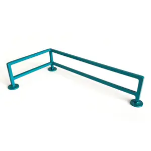 Fence Style, L-Shaped Fingerboard Rail V2, 11" Long - Steel Construction - Made in USA - Teak Teal