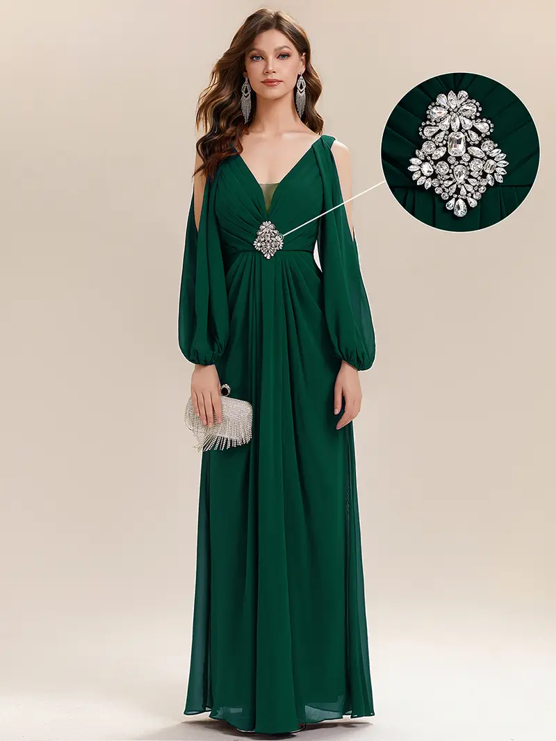 green emerald velvet dress Petal and Pup Adair Off Shoulder Maxi Dress
