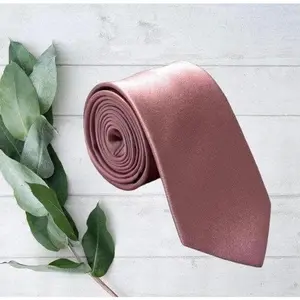Dusty Rose Gold Satin Necktie