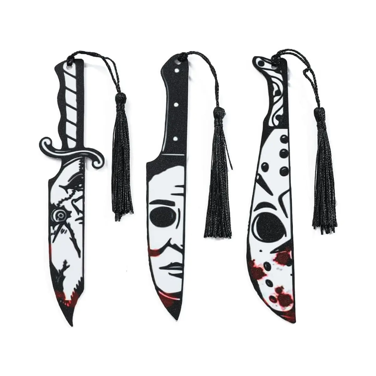 Horror Knife Bookmark Set 3PCS Acrylic Dagger Bookmarks Gothic Book Lover Gift