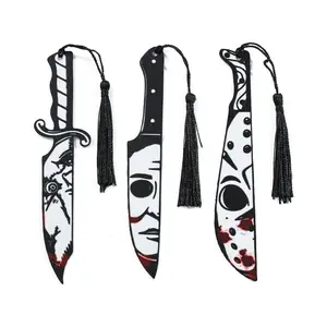 Horror Knife Bookmark Set 3PCS Acrylic Dagger Bookmarks Gothic Book Lover Gift