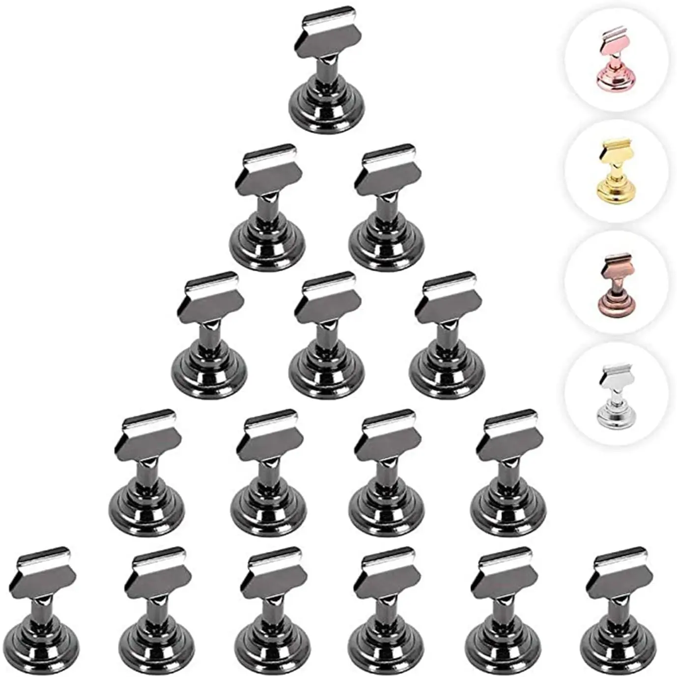 16PK Table Number Holders Place Card Holders 1.7 Inch Table Card Holders Steel Card Holders for Photos,  Signs, Memo Notes, Weddings, Restaurants, Birthdays(Nickel Black)