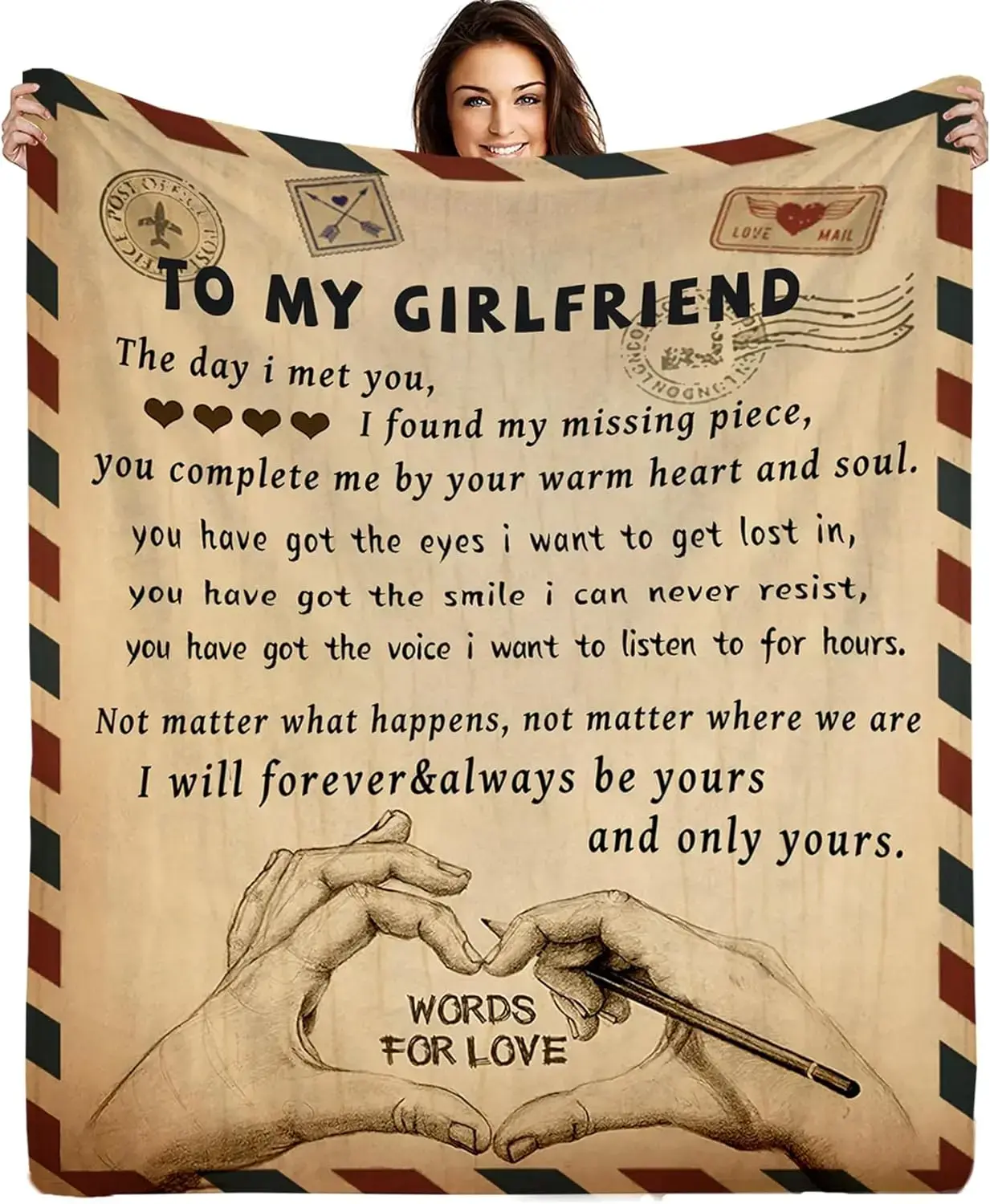 Gifts for Girlfriend to My Girlfriend Blanket Romantic Gifts for Her I Love You Throw Blankets Birthday Anniversary Blankets for Bed Sofa