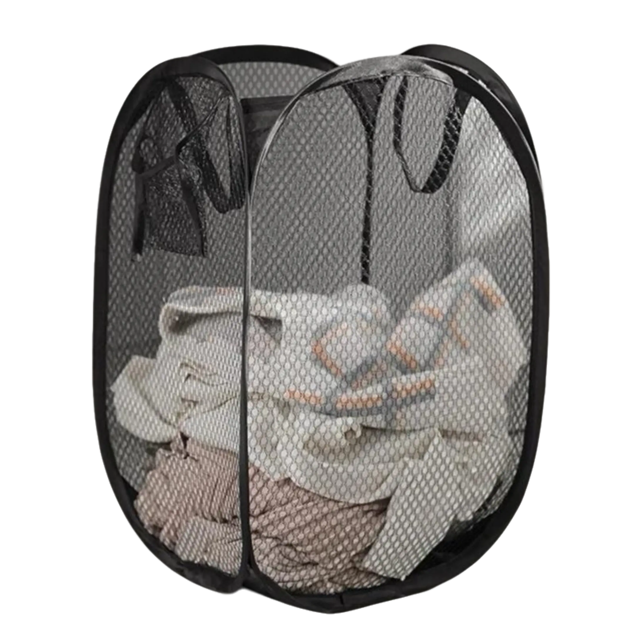 Portable Collapsible Polyester Pop-Up Mesh Laundry Hamper - 46.5 x 23.5cm Rectangular Space-Saving Clothes Bag for Indoors, Outdoors, Individuals of All Ages Home Organization (Laundry Tools & Accessories)