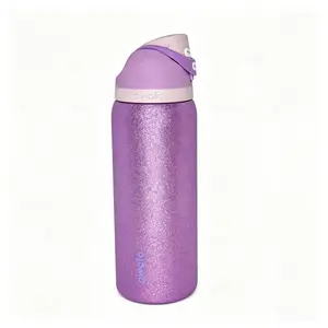 Owala 32oz Stylish Glitter Purple Durable Insulated Stainless Steel Water Bottle, Insulated Leakproof Leak Resistant Hydration Tumbler, BPA-Free with Portable Lid, 24hr Cold Retention for Gym & Travel