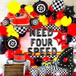 Need Four Speed Birthday Decoration Need Four Speed Balloons Backdrop Racing Car 4th Birthday Decoration Boys 4th Birthday Party Supplies Car Balloons Star
