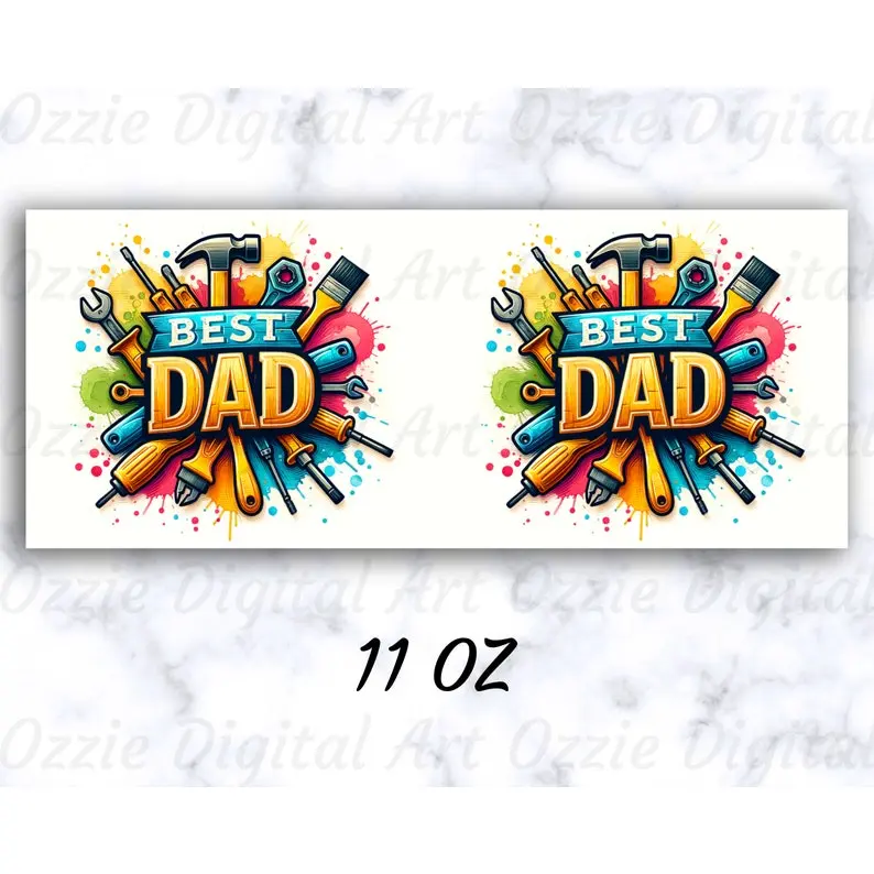 Father's Day Mug Wrap Template Sublimation Design for 11oz & 15oz Mugs ...