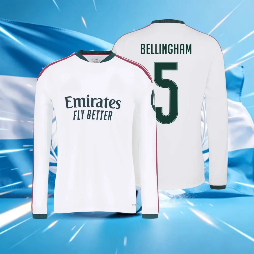 25 26 Real Madrid Home 5# BELLINGHAM Long Sleeve Soccer Jersey Fans Version White