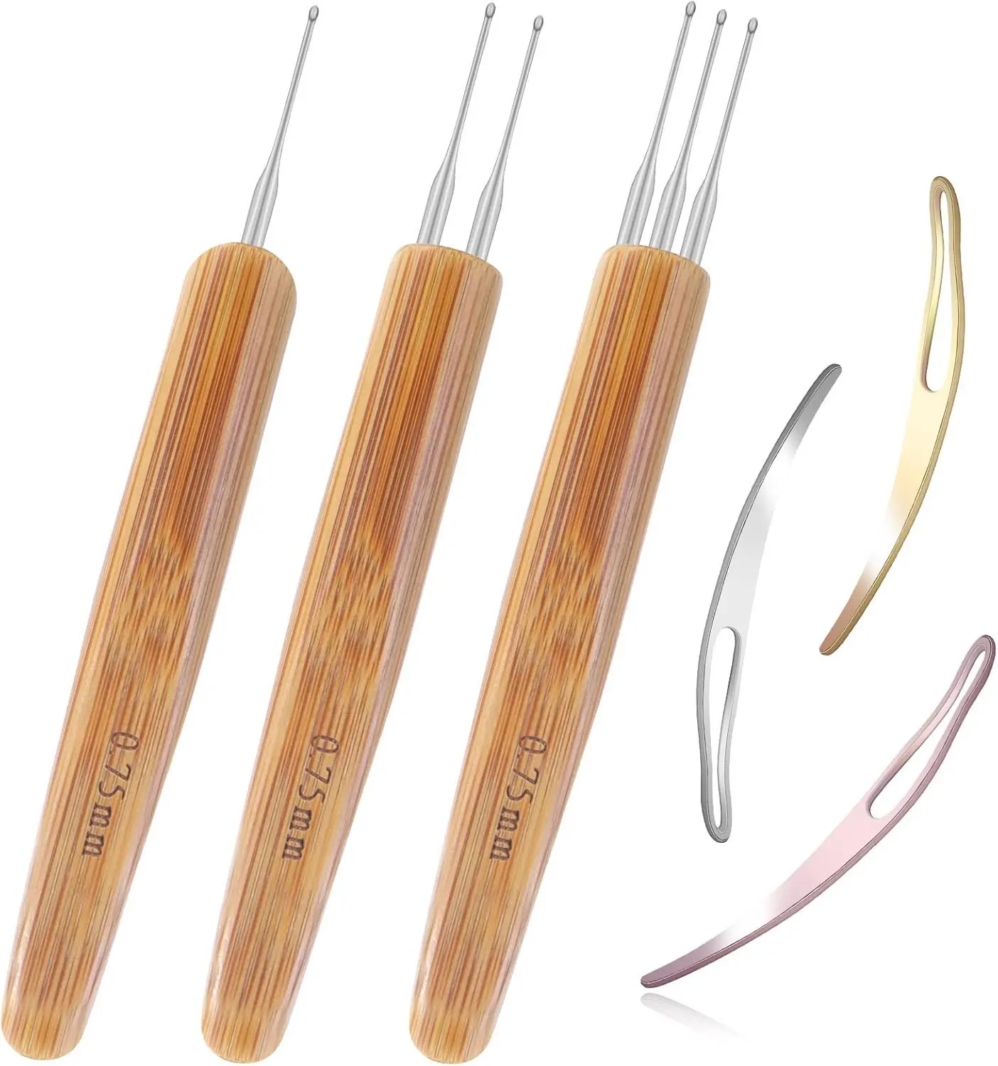 6PCS Dreadlock Crochet Hooks: Durable 0.75mm Needle & Interlocking Tool for Locs, Perfect for Real Dreadlock Maintenance & Styling