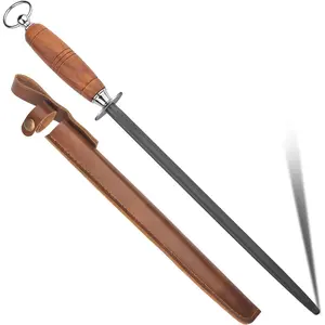 honing steel  sharpener ,Wooden Handle  sharpener rod,12 Inch  Sharpening Steel Honing Rod(mahogany)