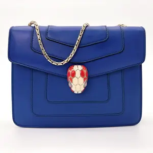 Pre-owned Blue Leather Crossbody Bags Bvlgari Leather Serpenti