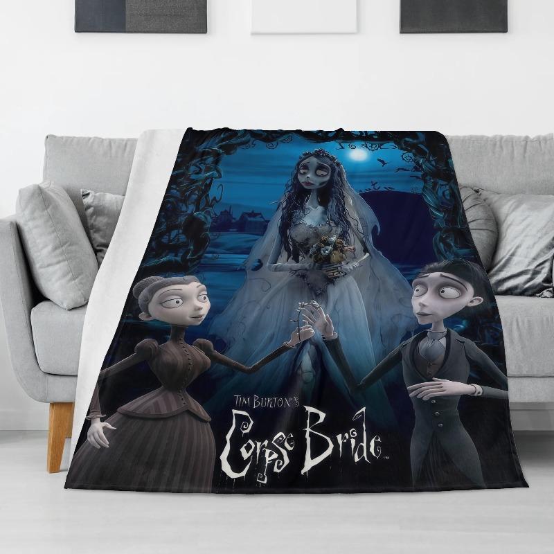 Horror Corpse Bride Blanket Soft Warm Throw Blanket for Bed Sofa Queen Size Halloween Decor Scary Movie Blanket Birthday Gifts