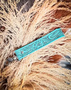 Myra Bag - Blooming Meadows Key Fob in Turquoise